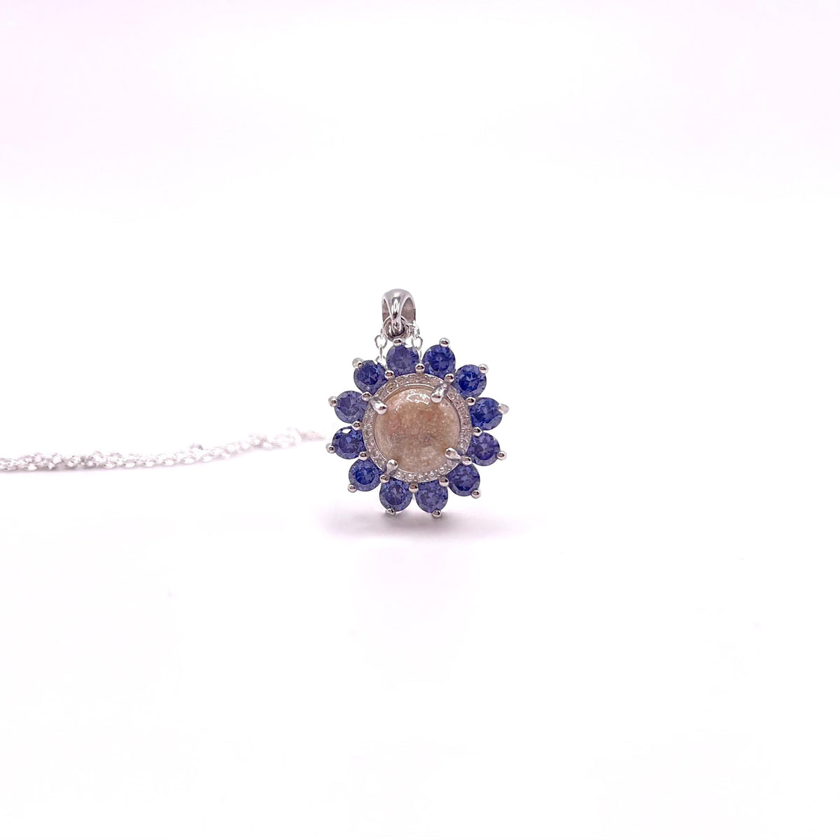 Round Starburst Birthstone Necklace