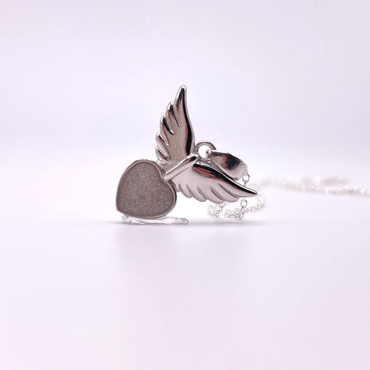 Angel Wings Heart Keepsake Necklace