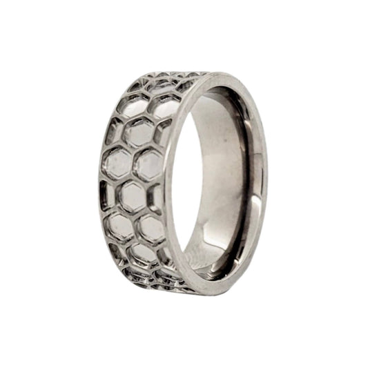Titanium Honeycomb Men’s Ring